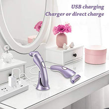 Load image into Gallery viewer, Electric Razor for Women, ISTON Rechargeable Wet and Dry Painless Womens Shaver Body Hair Remover for Legs Underarms and Bikini Trimmer Cordless Waterproof Hair Lady Shaver with LED Light