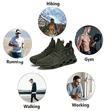 Load image into Gallery viewer, Nihaoya Running Shoes for Men Slip On Tennis Shoes Workout Shoes Sport Athletic Blade Sneakers Army Green 7.5