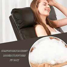 Load image into Gallery viewer, Recliner Chair for Living Room Massage Recliner Sofa Reading Chair Winback Single Sofa Home Theater Seating Modern Reclining Chair Easy Lounge with PU Leather Padded Seat Backrest (Brown)