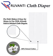Load image into Gallery viewer, Ruvanti 6 Pack Birdseye Cloth Diapers 100% Organic Cotton Pre Fold, Reusable Diapers Cloth for Newborn, UnPaper Towels, Dust Cloths, Extra Large 13X19 Inch Burp Cloths for Babies, Boy, Girl, Toddlers