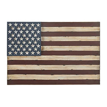 Load image into Gallery viewer, Deco 79 American Flag Rustic Wall Art,Wrought Iron Wall Decor 13965 Red 38 in x 1 in x 26 in (L x W x H)