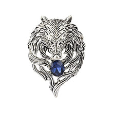 Load image into Gallery viewer, A N KINGPiiN Silver Fox With Blue Stone Lapel Pin Badge Coat Suit Wedding Gift Party Shirt Collar Accessories Brooch for Men ,A07