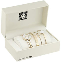 Load image into Gallery viewer, Anne Klein Women's AK/3286WTST Premium Crystal Accented Gold-Tone and White Watch and Bracelet Set