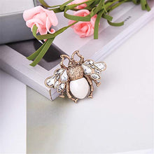 Load image into Gallery viewer, AILUOR Fashion Enamel Bumblebee Bee Brooches, Vintage Alloy Pearl Crystal Rhinestone Natural Insect Bee Animal Lapel Pins Jewelry for Women Girl (White)