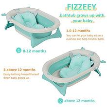 Load image into Gallery viewer, FIZZEEY Baby Bathtub for Newborn to Toddler - Baby Portable Bathtub for Toddler 1-3 w/Ridge Protection pad, Blue