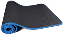 Load image into Gallery viewer, BalanceFrom GoFit All-Purpose 2/5-Inch (10mm) Extra Thick High Density Anti-Slip Exercise Pilates Yoga Mat with Carrying Strap, Blue & Black