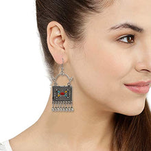 Load image into Gallery viewer, Zephyrr Afghani/Turkish Drop Earrings Silver Tone Casual Daily Wear Statement Jewelry For Women, (JAE-3455)