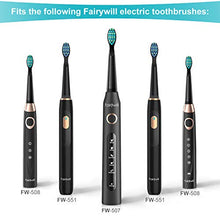 Load image into Gallery viewer, Fairywill Electric Toothbrush Brush Head x 4 for Models of FW-507/ FW-508/FW-917/ FW-959/FW-551 Sonic Toothbrushes Black