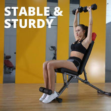 Load image into Gallery viewer, Finer Form 5-in-1 Adjustable Weight Bench - Foldable Multi-Purpose Bench for Full Body Workout, Incline Decline Bench for Home Gym