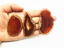 Load image into Gallery viewer, ShinyShaw 10 PCS Polished Agate Light Table Slices,Healing Crystals Geode Stones,Irregular Home Decoration Jewelry Making (Red)