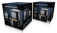 Load image into Gallery viewer, Ovente Electric Air Fryer 3.2-Quart for Grilling Roasting with Digital LED Touch Display Non-Stick Fry Basket & Pan, 1400 Watt Power Air Oven & Oilles Cooker with Temperature Control, Black FAD61302B