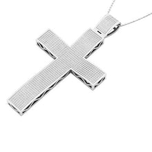 Load image into Gallery viewer, Dazzlingrock Collection 2.50 Carat (ctw) Round White Diamond Men's Hip Hop Religious Cross Pendant (Silver Chain Included), 18K White Gold