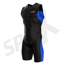 Load image into Gallery viewer, Sparx Men's Elite Triathlon Suit Trisuit SpeedSuit Skinsuit Swim-Bike-Run Triathlon Race Suit (Medium, Black/Blue)
