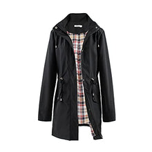 Load image into Gallery viewer, Polydeer Women's Lightweight Waterproof Raincoat Breathable Windbreaker Jacket Active Outdoor Hooded Trench Coats Long Poncho (Black,XS)