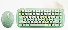 Load image into Gallery viewer, RTYEW Wireless Bluetooth Keyboard, 84mixed Color Round Keyboard and Mouse, Retro Round Key Caps, 2.4ghz Wireless Connectionpunk Keyboard, Waterproof