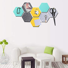 Load image into Gallery viewer, VANCORE Felt Tile Board Hexagon Push Pin Board for Wall Decor Self Adhesive Wall Bulletin Boards for Notes,Pictures,Photos,Memo, Office and Home Decor 5.1x5.8In, 8 Pcs/set