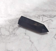 Load image into Gallery viewer, Luckeeper Healing Crystal Wands | 2" Black Obsidian| 6 Faceted Reiki Chakra Meditation Therapy