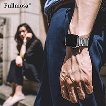 Load image into Gallery viewer, Fullmosa Compatible Apple Watch Band 42mm 44mm 45mm 38mm 40mm 41mm, Stainless Steel iWatch Band for Apple Watch Series 7/6/5/4/3/2/1/SE, 38mm 40mm 41mm Silver