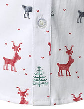 Load image into Gallery viewer, JOGAL Boys Christmas Santa Claus Party Long Sleeve Button Down Shirts White 8