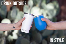 Load image into Gallery viewer, Stainless Steel Wine Glasses: Large 18 Oz Set of 4 Stemless Metal Wine Glass Set with No Lids- Outdoor Wine Tumbler for the Pool, Camping, Cookouts, Travel - Set of 4 Drinking Cups (Blue)