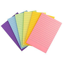 Load image into Gallery viewer, Early Buy 6 Pads Lined Sticky Notes with Lines 4x6 Self-Stick Notes 6 Pastel Color Sticky Notes, 45 Sheets/Pad