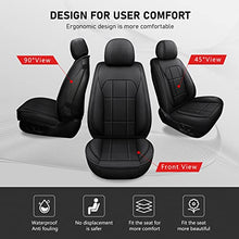 Load image into Gallery viewer, KIVAGURU Front Car Seat Covers 2 Pcs, Leather Car Seat Protectors, Universal Breathable Auto Interior Fit for Most Sedans SUV Pick-up Truck, with Backrest(Square Black)