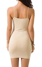 Load image into Gallery viewer, Zevrez Women's Basic Sexy Seamless Camisole Stretchy Spaghetti Strap Slip Mini Dress(skincolor,M)