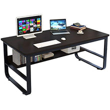 Load image into Gallery viewer, Haluoo 55" X 28" Computer Desk with Storage Shelf Modern Student Writing Desk Pc Laptop Holder Desk Study Reading Table Game Workstation for Home Office Study Room (Black)