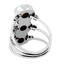 Load image into Gallery viewer, Moonstone Ring Size 5 925 Silver Overlay Vintage Style Handmade Jewelry