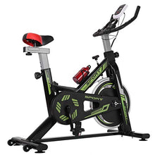 Load image into Gallery viewer, Indoor Cycling Bike Stationary Bicycle, Abdominal Exercise Machine w/LCD Monitor and Ipad holder for Home Cardio Workout, Adjustable Seat and Handlebar (Black)