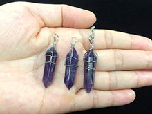 Load image into Gallery viewer, Natural Amethyst Gemstone Pendant Necklace Healing Crystal Reiki Chakra Gem Stones 18 Inch (1pc) Women Girls Men Gifts GGP-E4