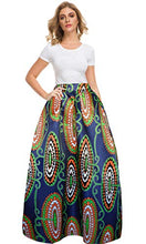 Load image into Gallery viewer, Afibi Women African Printed Casual Maxi Skirt Flared Skirt A Line Long Skirts with Pockets (Medium, Pattern 2)