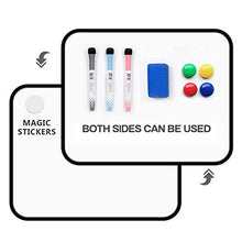 Load image into Gallery viewer, Small Dry Erase Whiteboard, SIOSSION 11x8.3inches Hanging Writing Drawing&Planning White Board Double Sided Magnetic Board with Magnetic Dry Erase Marker&Eraser for Children Home School Using (Black)