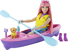 Load image into Gallery viewer, Barbie It Takes Two Camping Playset with Daisy Doll (Curvy with Pink Hair, 11.5 in), Pet Puppy, Kayak & Camping Accessories, Gift for 3 to 7 Year Olds