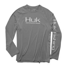 Load image into Gallery viewer, Huk Men's Pursuit Vented Long Sleeve 30 UPF Fishing Shirt, Sharkskin, X-Large