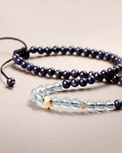 Load image into Gallery viewer, Jewever Aquamarine with Blue Sandstone Anklet Bracelet for Women Good Luck Star Charm Gem Stones Yoga Meditation Healing Crystals