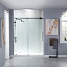 Load image into Gallery viewer, WOODBRIDGE MBSDC6076-MBL Frameless Sliding Glass Shower Door | 56"-60"W x 76"H | Matte Black Finish
