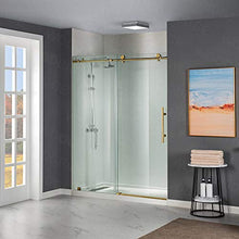 Load image into Gallery viewer, WOODBRIDGE PLUMBING_FIXTURE MBSDC4876-BG Frameless Sliding Shower, 44"-48" Width, 76" Height, 3/8" (10 mm) Clear Tempered Glass, Finish, Designed for Smooth Door Closing. Brushed Gold