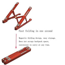 Load image into Gallery viewer, Wood Laptop Stand, Laptop Stand Riser Computer Stand 8 Angle-Adjustable Wooden Foldable Portable Laptop Stand, Compatible with MacBook Air Pro, HP, Lenovo, Dell, More 10-15.6” Laptops