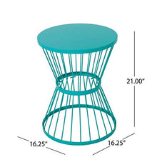 Load image into Gallery viewer, Christopher Knight Home Lassen Outdoor 16" Iron Side Table, Matte Teal