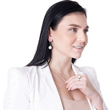 Load image into Gallery viewer, 925 Sterling Silver White Opal Dangle Earrings For Women; Vintage Style White Opal October Birthstone Jewelry for Women; Dangling White Stone Earrings