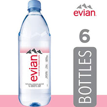 Load image into Gallery viewer, evian Natural Spring Water 1 Liter (Pack of 6), Naturally Filtered Spring Water, Naturally Filtered Spring Water in Large Bottles
