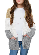 Load image into Gallery viewer, Girls Open Front Knit Sweaters Cardigans Long Sleeve Loose Fit Pocket Outerwear
