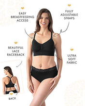 Load image into Gallery viewer, Kindred Bravely Sublime Lace Back Seamless Nursing Bra | Wireless Racerback Maternity Bra (Black, Medium)