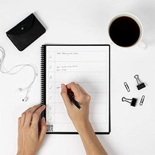 Load image into Gallery viewer, Rocketbook Fusion Smart Reusable Notebook - Calendar, To-Do Lists, and Note Template Pages with 1 Pilot Frixion Pen & 1 Microfiber Cloth Included - Infinity Black Cover, Letter Size (8.5" x 11")