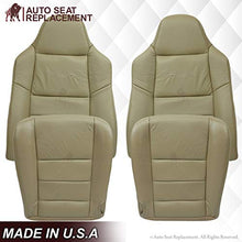 Load image into Gallery viewer, Auto Seat Replacement 2003 2004 2005 2006 2007 Ford F250 F350 Lariat Crew Cab Leather Seat Cover Replacement, F250 Leather Seat Cover, (Driver and Passenger (2 Bottom & 2 Top), Medium Parchment (Tan))