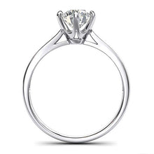 Load image into Gallery viewer, Pure 14k white gold 2.0 CT Classic 6-Prong Solitaire Simulated Diamond Engagement Ring Promise Bridal Wedding Ring (8)