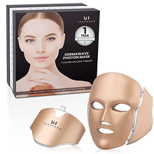 Load image into Gallery viewer, LED Face Mask Light Therapy - 7 Colors Premium Dermawave Photon Mask for Facial and Neck with 192 LEDs - Professional Blue & Red Light for Anti Aging & Skin Rejuvenation - Korean skincare
