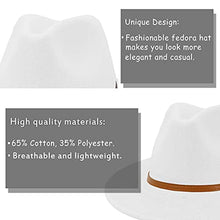Load image into Gallery viewer, Men & Women Panama Hat Classic Wide Brim Fedora Hat with Belt Buckle-Y-White 3