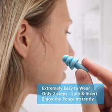 Load image into Gallery viewer, ANBOW Ear Plugs for Sleeping Noise Cancelling. Reusable Silicone Earplugs. Custom Fit - Noise Reduction for Sleeping, Concerts, Work & Swimming. Adjustable to Ear Size. 3 Pairs + Travel Pouch